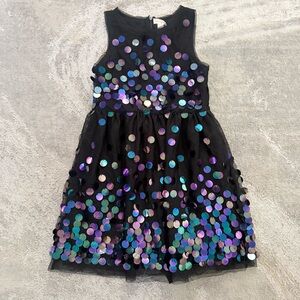Black Party Dress with Iridescent Sequins